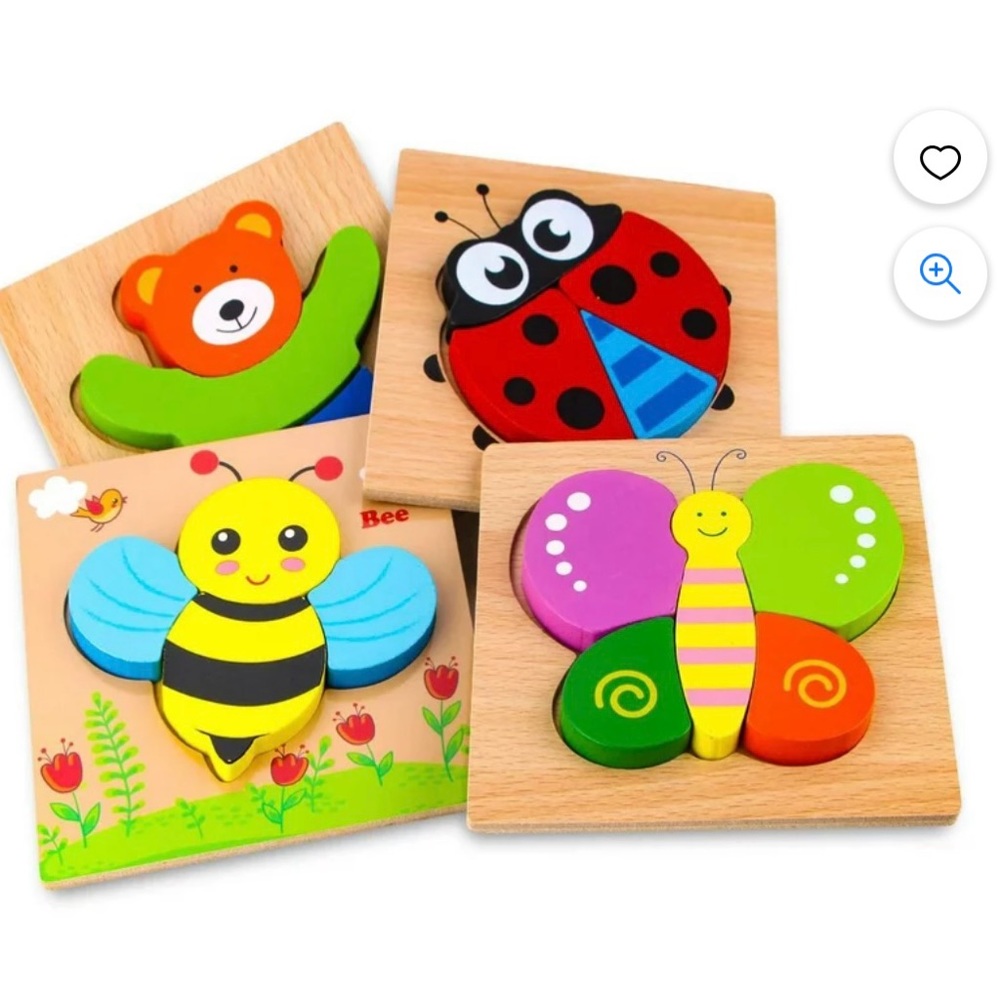 Skyfield wooden puzzles, set of 4, new in box.